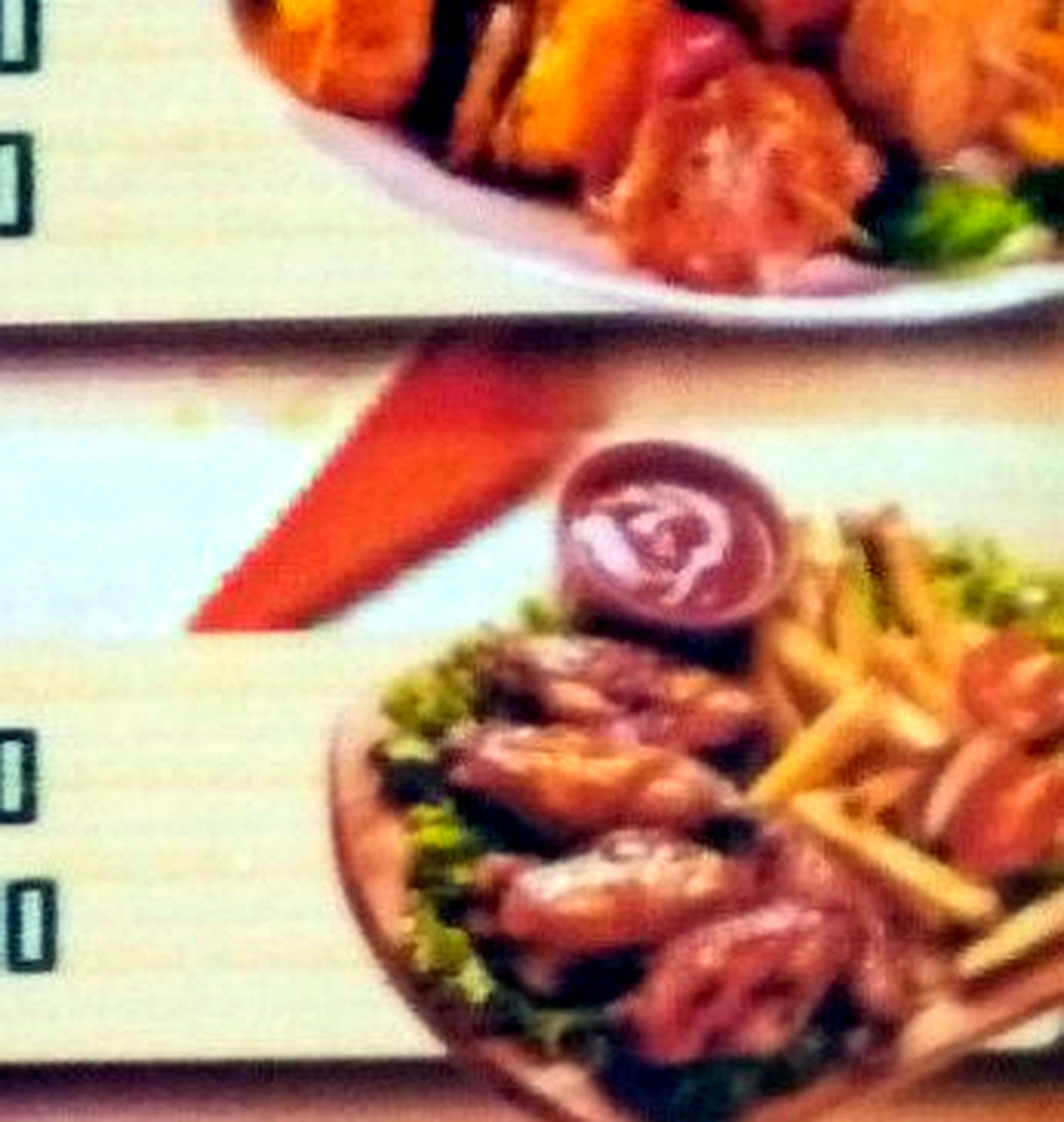 Pan-fried meal with chips extracted from the supplied Trattoria menu